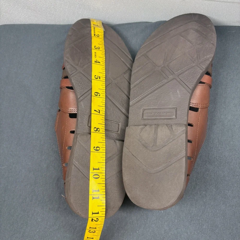 Stacy Adams Men Huarache Sandals Woven Leather 10.5 M Brown Fisherman Brazil
